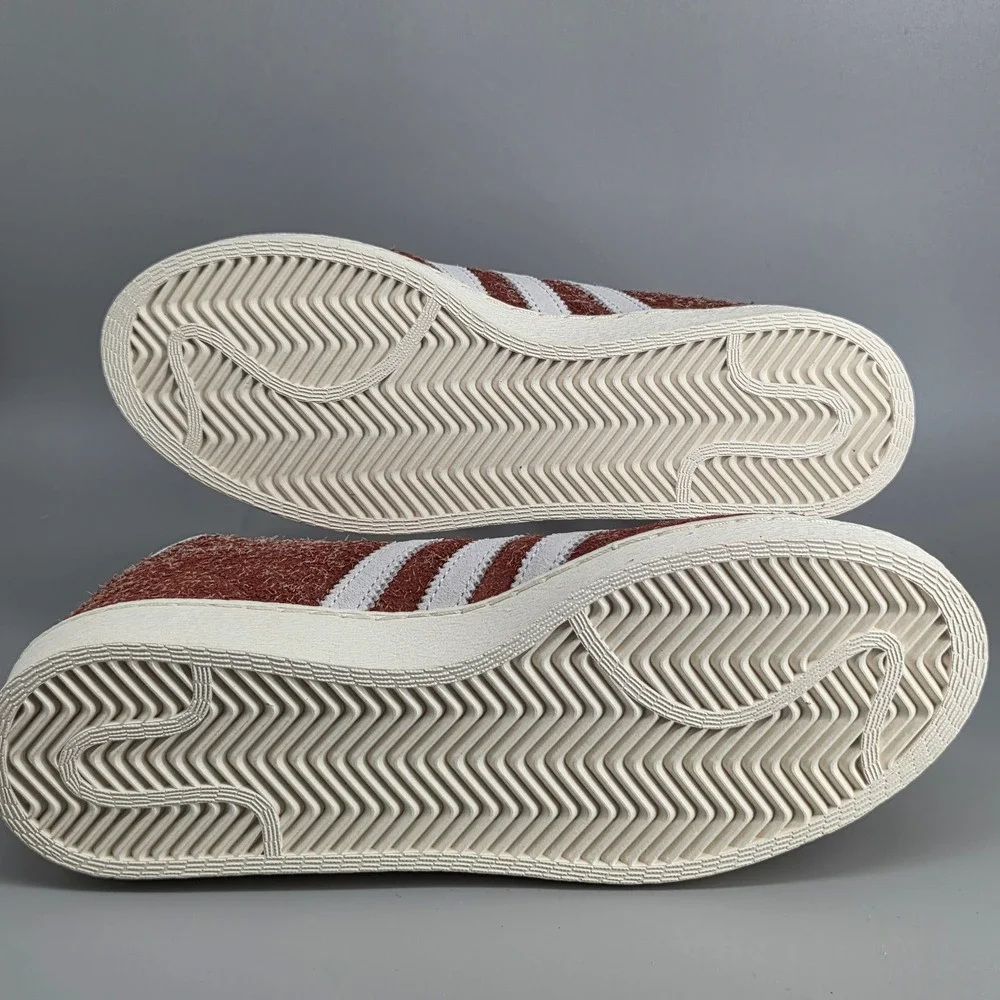 Adidas Jabbar Hi‎ Mens 8 Burnt Orange Hairy Suede High Top Sneakers Retro Sporty